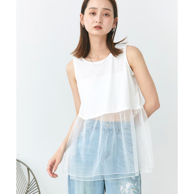 ESTHE チュールタンクトップ ESTHE チュールタンクトップ select）チュールタンクトップ