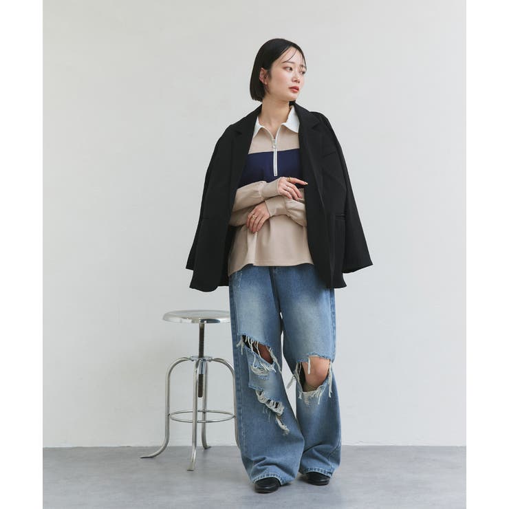 ハーフジップラガープルオーバー | ad thie | 詳細画像12 