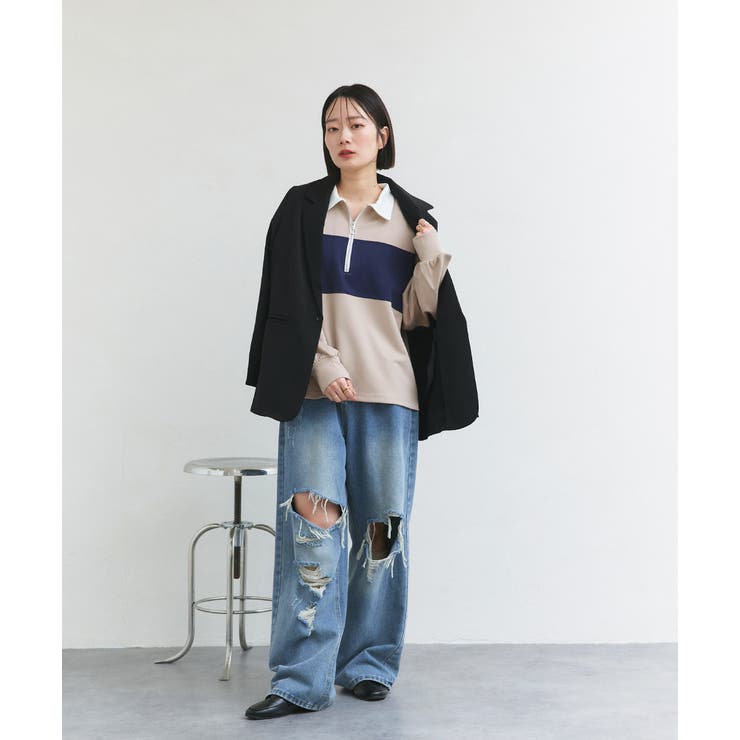 ハーフジップラガープルオーバー | ad thie | 詳細画像13 