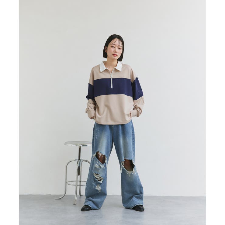 ハーフジップラガープルオーバー | ad thie | 詳細画像2 