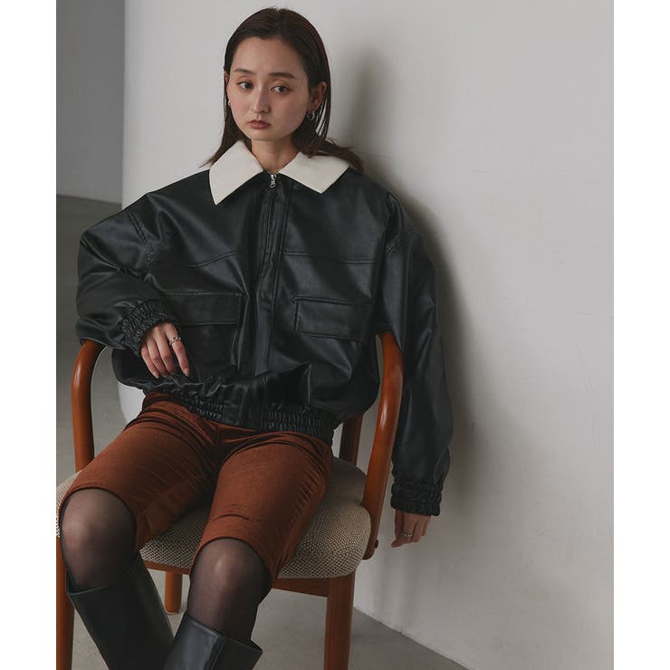 コーデュロイカラーレザーブルゾン | ad thie | 詳細画像10 