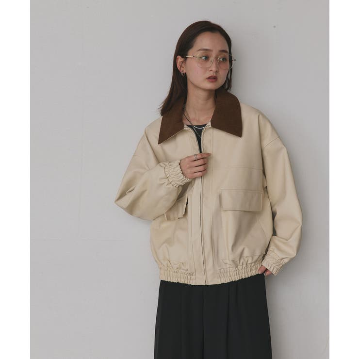 コーデュロイカラーレザーブルゾン | ad thie | 詳細画像18 