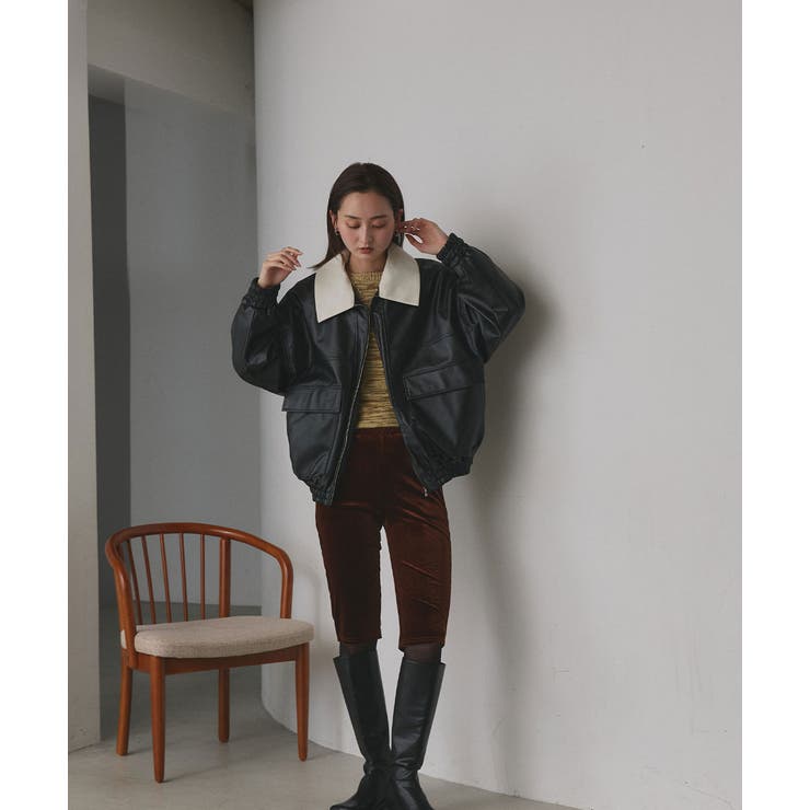 コーデュロイカラーレザーブルゾン | ad thie | 詳細画像2 