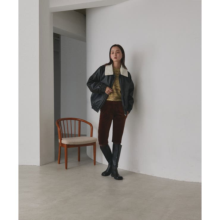 コーデュロイカラーレザーブルゾン | ad thie | 詳細画像5 