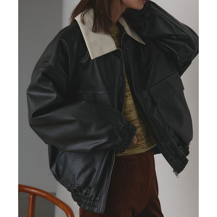 コーデュロイカラーレザーブルゾン | ad thie | 詳細画像7 