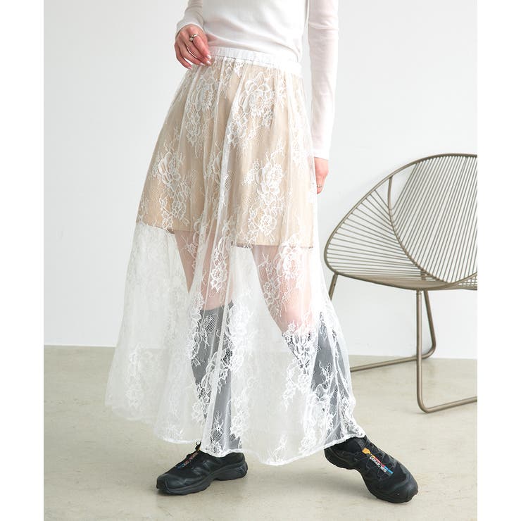 オフホワイト | マルチウェイレーススカート | ad thie