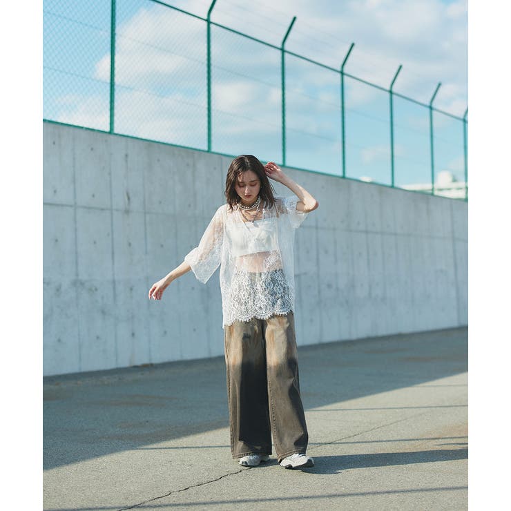 Vネックレースオーバーブラウス | ad thie | 詳細画像10 