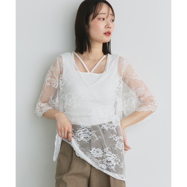 Vネックレースオーバーブラウス | ad thie | 詳細画像28 