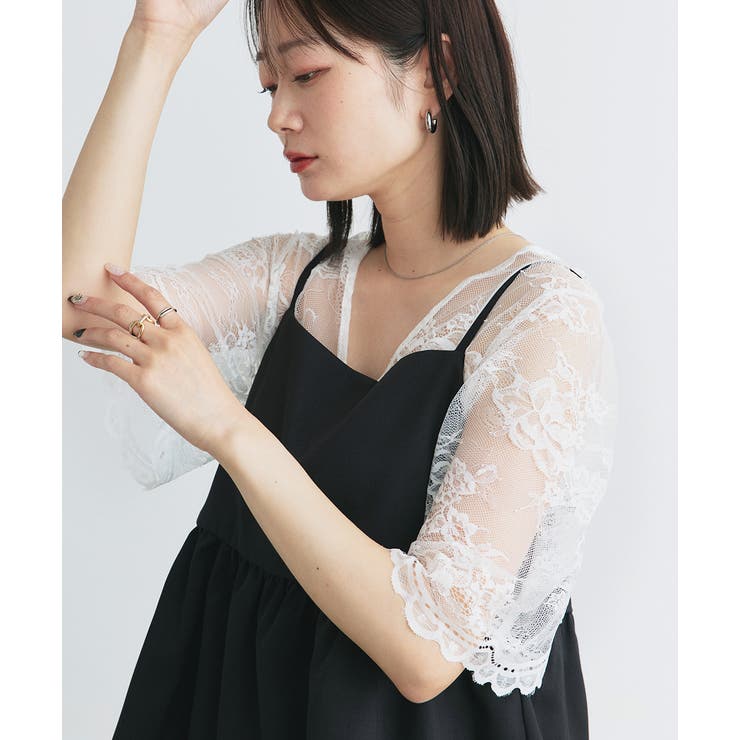 Vネックレースオーバーブラウス | ad thie | 詳細画像35 