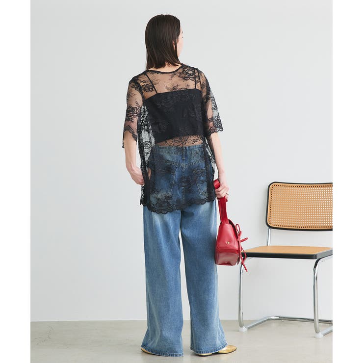 Vネックレースオーバーブラウス | ad thie | 詳細画像38 