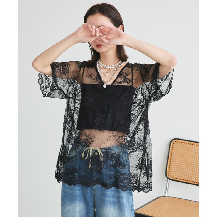 Vネックレースオーバーブラウス | ad thie | 詳細画像40 