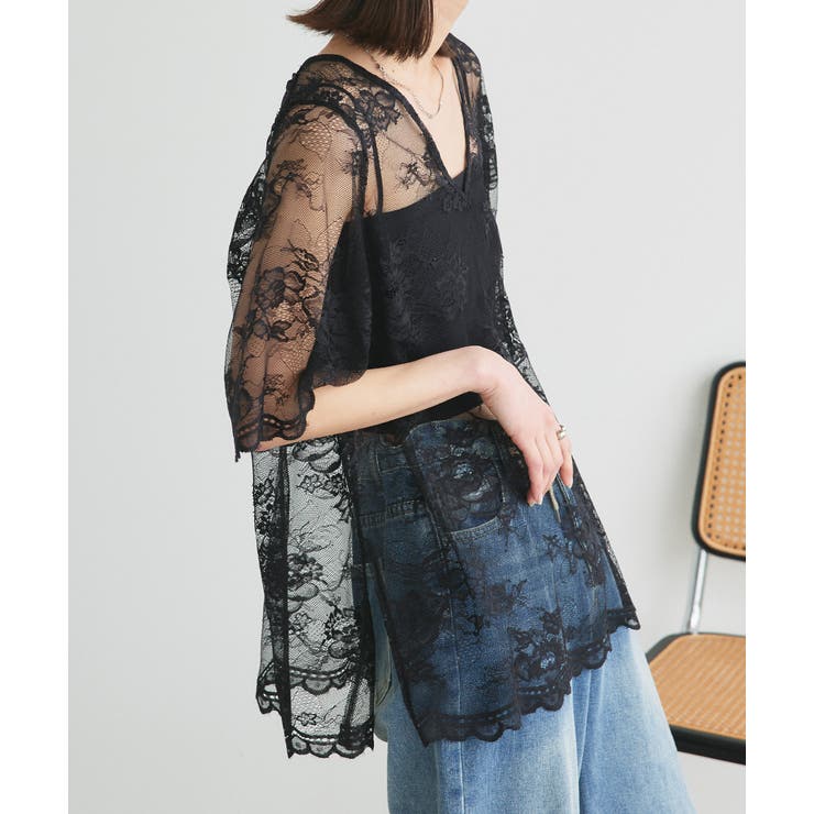 Vネックレースオーバーブラウス | ad thie | 詳細画像42 