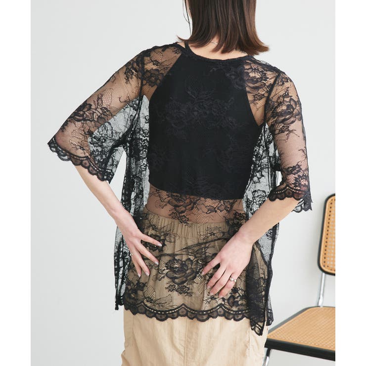 Vネックレースオーバーブラウス | ad thie | 詳細画像52 