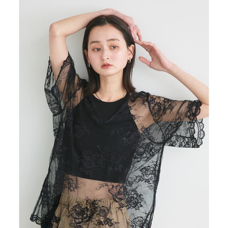 Vネックレースオーバーブラウス | ad thie | 詳細画像54 