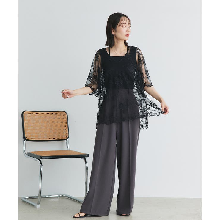 Vネックレースオーバーブラウス | ad thie | 詳細画像55 