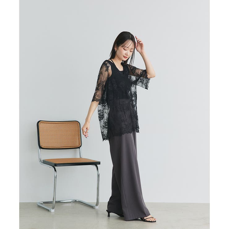 Vネックレースオーバーブラウス | ad thie | 詳細画像56 