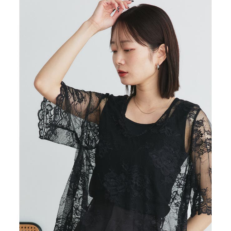 Vネックレースオーバーブラウス | ad thie | 詳細画像59 