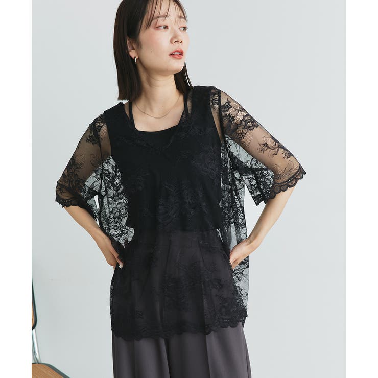 Vネックレースオーバーブラウス | ad thie | 詳細画像60 