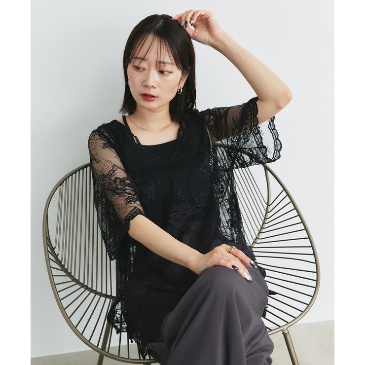 Vネックレースオーバーブラウス | ad thie | 詳細画像61 