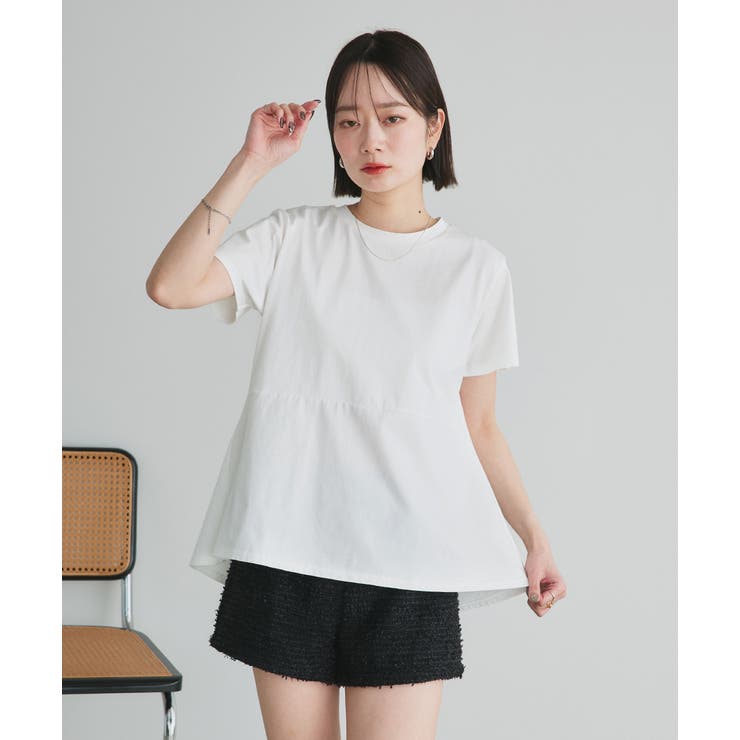 ペプラムフリルデザインTシャツ | ad thie | 詳細画像13 