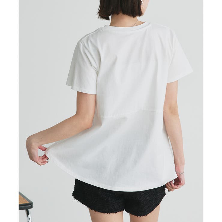 ペプラムフリルデザインTシャツ | ad thie | 詳細画像18 