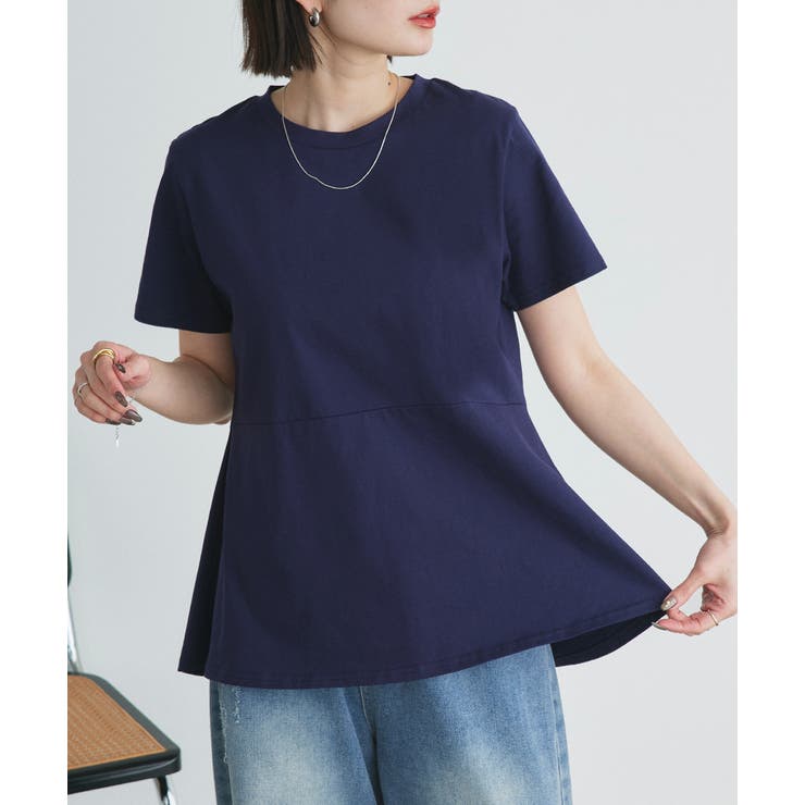 ペプラムフリルデザインTシャツ | ad thie | 詳細画像25 