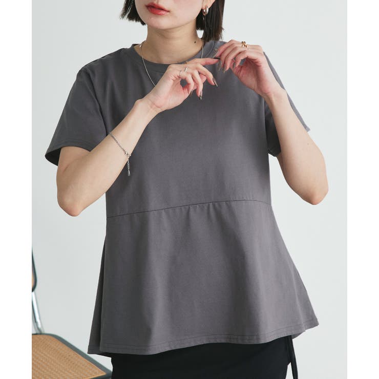 ペプラムフリルデザインTシャツ | ad thie | 詳細画像3 