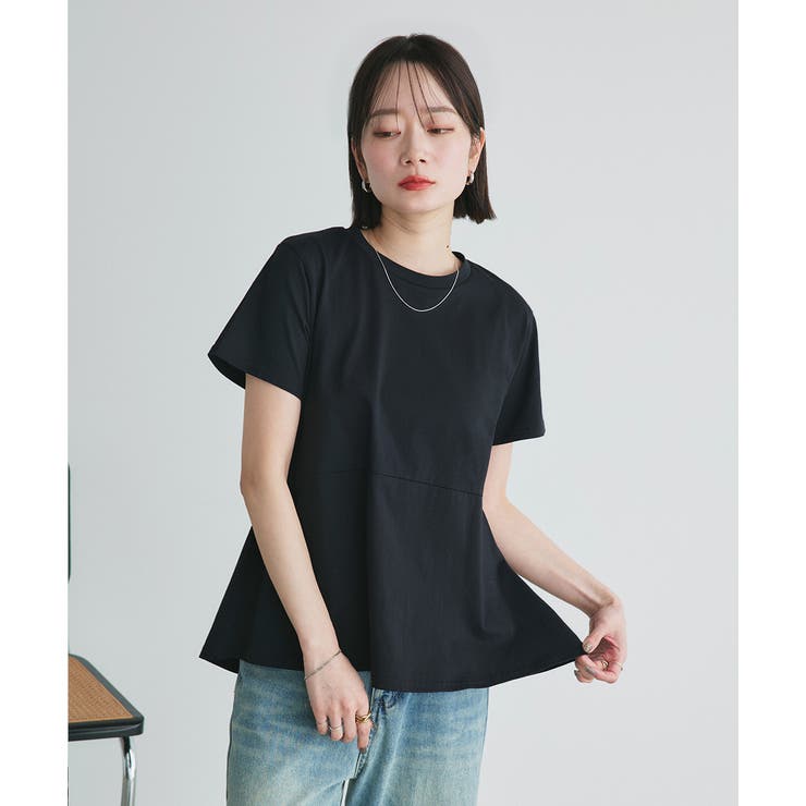ペプラムフリルデザインTシャツ | ad thie | 詳細画像32 