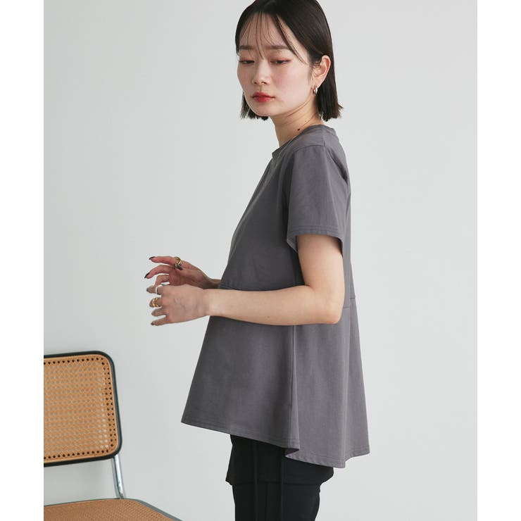 ペプラムフリルデザインTシャツ | ad thie | 詳細画像4 