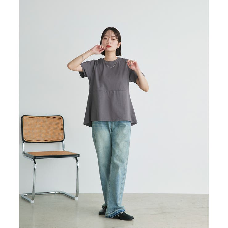 ペプラムフリルデザインTシャツ | ad thie | 詳細画像8 