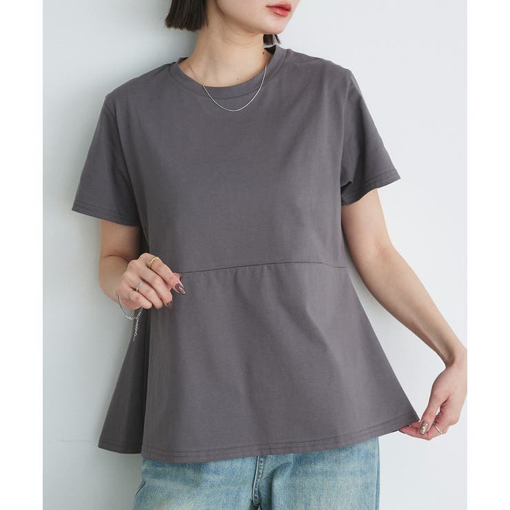 ペプラムフリルデザインTシャツ | ad thie | 詳細画像9 