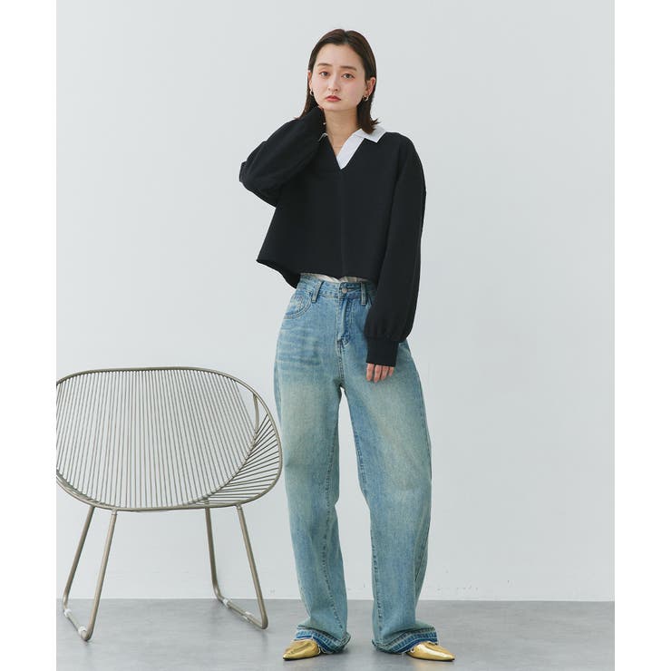 ポロカラースウェットプルオーバー | ad thie | 詳細画像11 