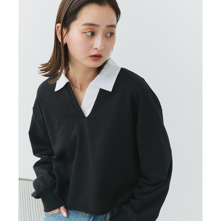 ポロカラースウェットプルオーバー | ad thie | 詳細画像14 