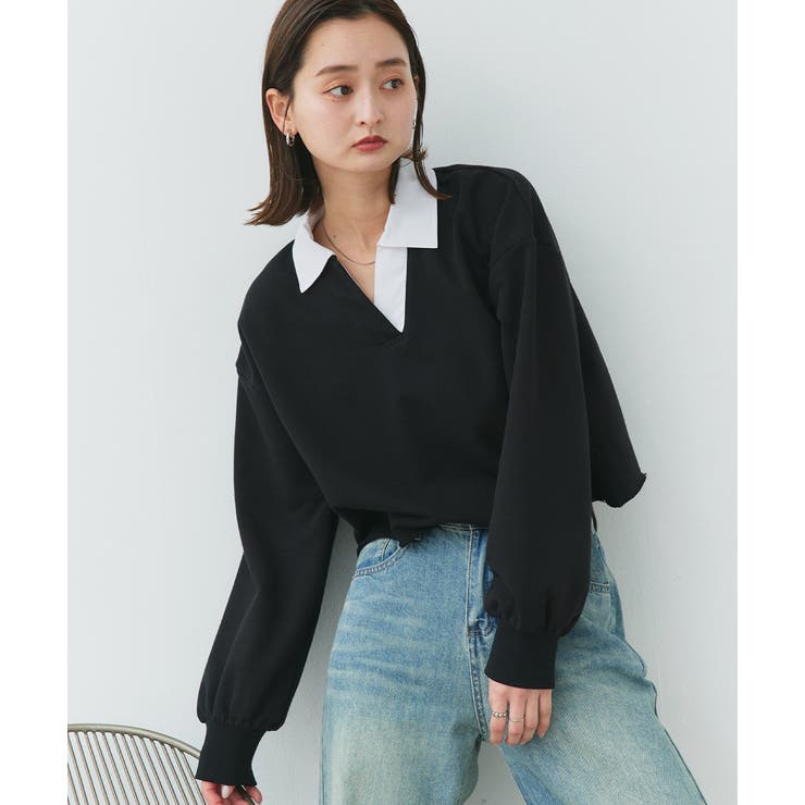 ポロカラースウェットプルオーバー | ad thie | 詳細画像15 