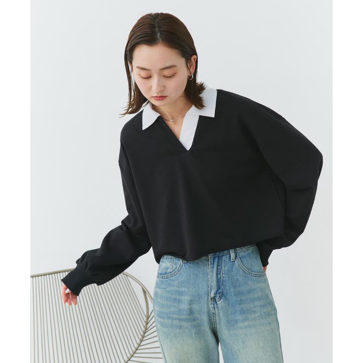 ポロカラースウェットプルオーバー | ad thie | 詳細画像17 