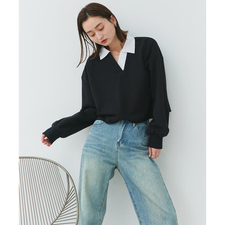 ポロカラースウェットプルオーバー | ad thie | 詳細画像19 