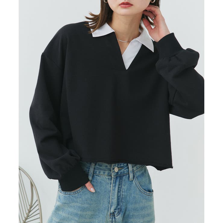 ポロカラースウェットプルオーバー | ad thie | 詳細画像20 