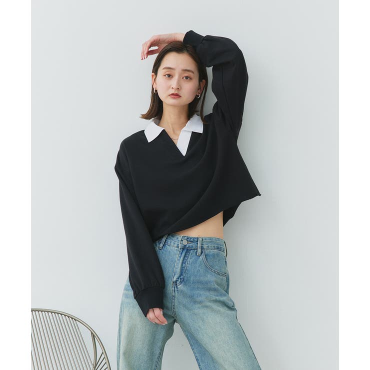 ポロカラースウェットプルオーバー | ad thie | 詳細画像21 