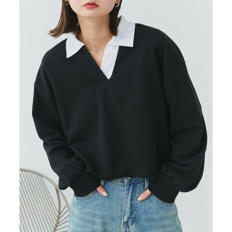 ポロカラースウェットプルオーバー | ad thie | 詳細画像22 