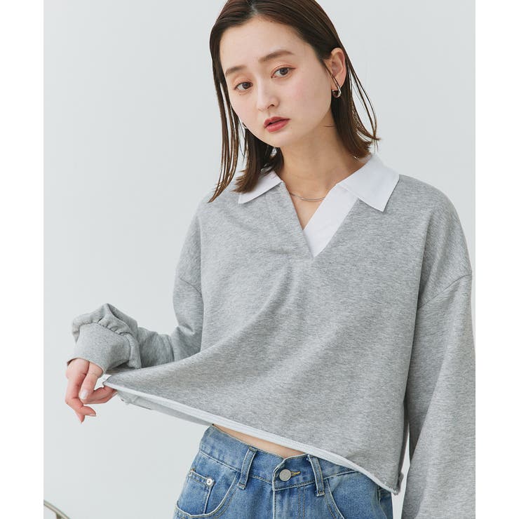 ポロカラースウェットプルオーバー | ad thie | 詳細画像24 