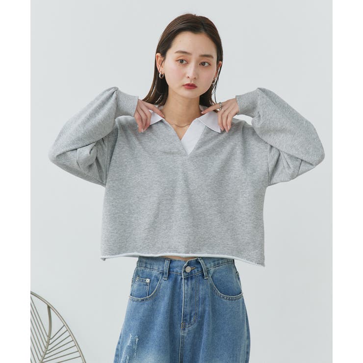 ポロカラースウェットプルオーバー | ad thie | 詳細画像27 