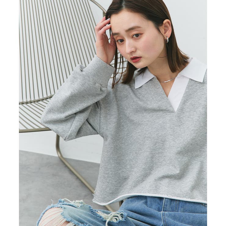 ポロカラースウェットプルオーバー | ad thie | 詳細画像30 