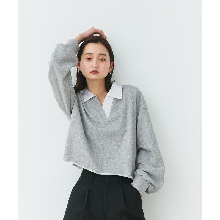 ポロカラースウェットプルオーバー | ad thie | 詳細画像37 