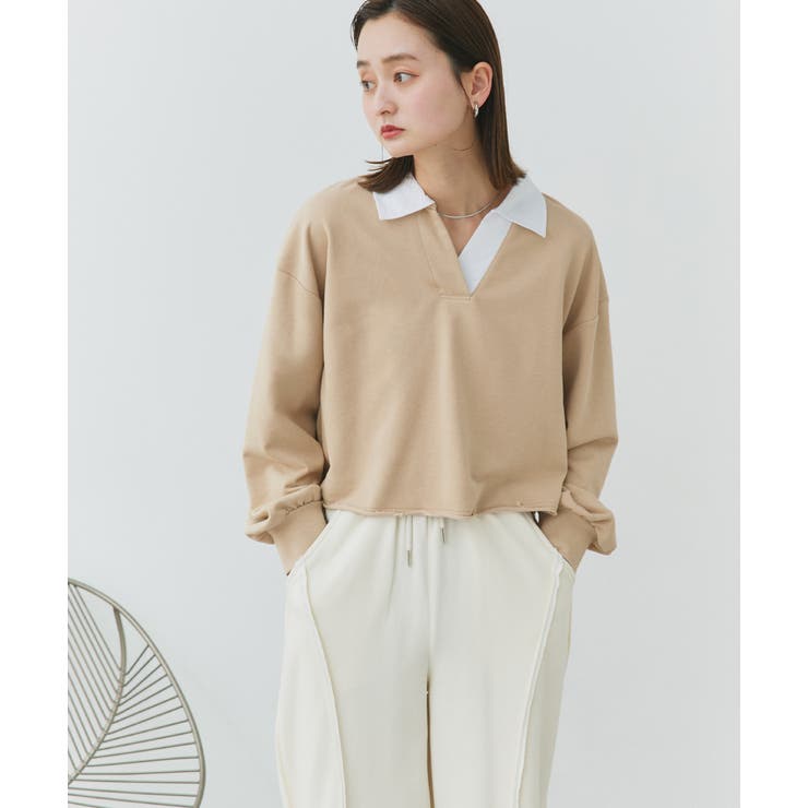 ポロカラースウェットプルオーバー | ad thie | 詳細画像44 