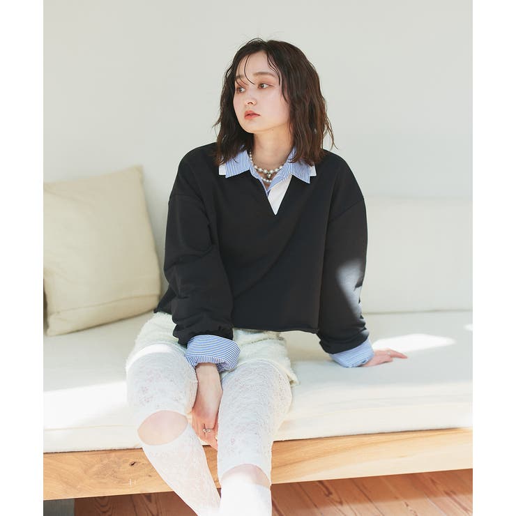 ポロカラースウェットプルオーバー | ad thie | 詳細画像6 