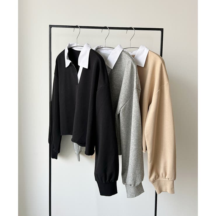 ポロカラースウェットプルオーバー | ad thie | 詳細画像63 