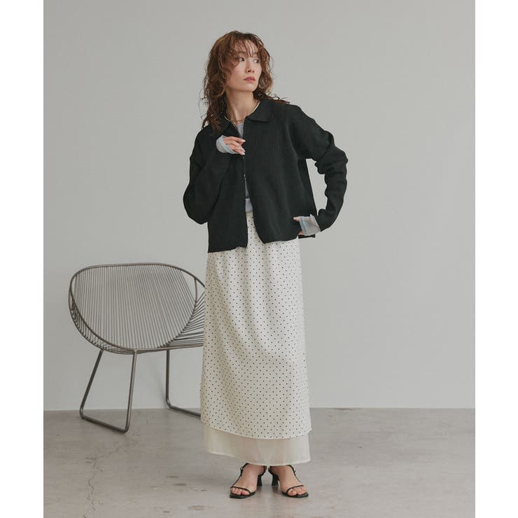 ダブルジップポロニットカーディガン | ad thie | 詳細画像11 