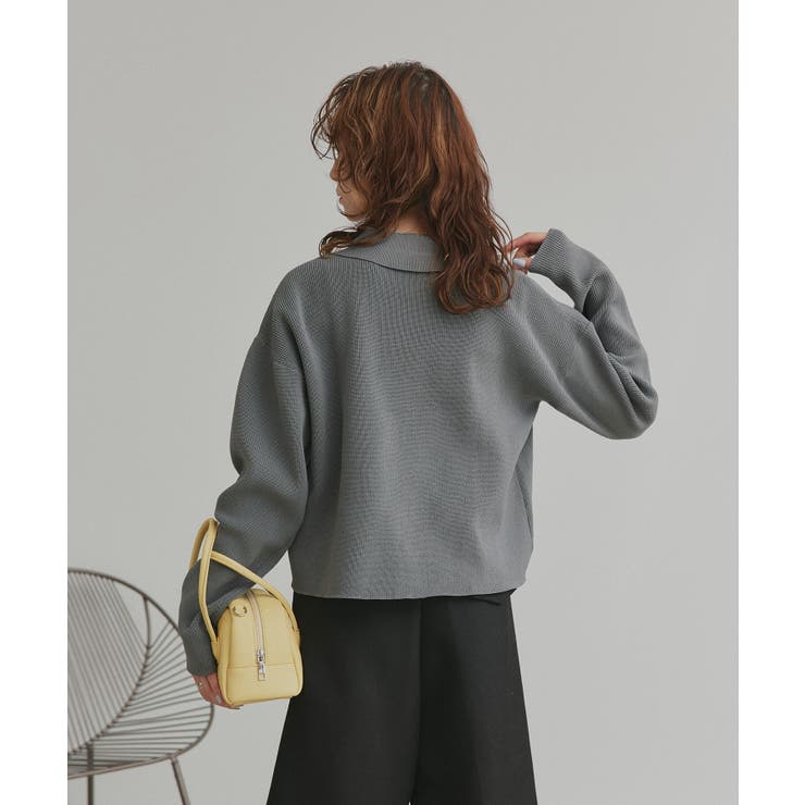 ダブルジップポロニットカーディガン | ad thie | 詳細画像24 