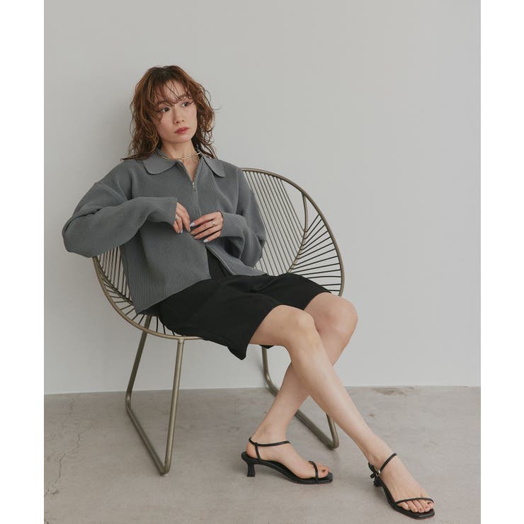 ダブルジップポロニットカーディガン | ad thie | 詳細画像26 