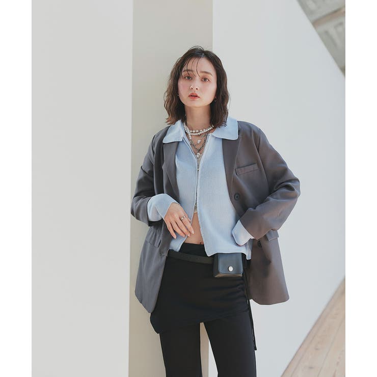 ダブルジップポロニットカーディガン | ad thie | 詳細画像39 